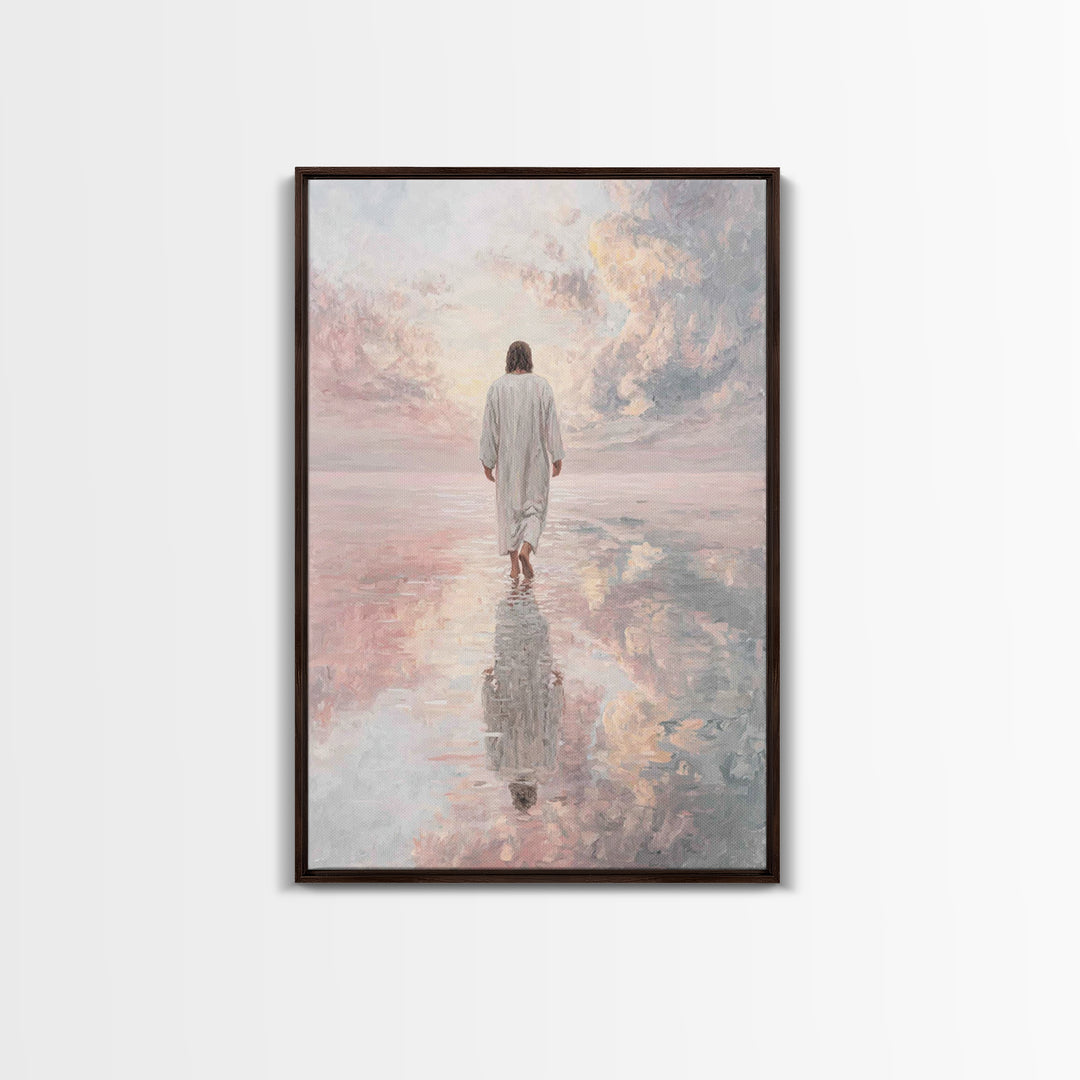 Gentle Horizon | Framed Canvas Print | Christian Art Canvas | Christian Wall Art | Jesus Painting | Subtle Christian Art