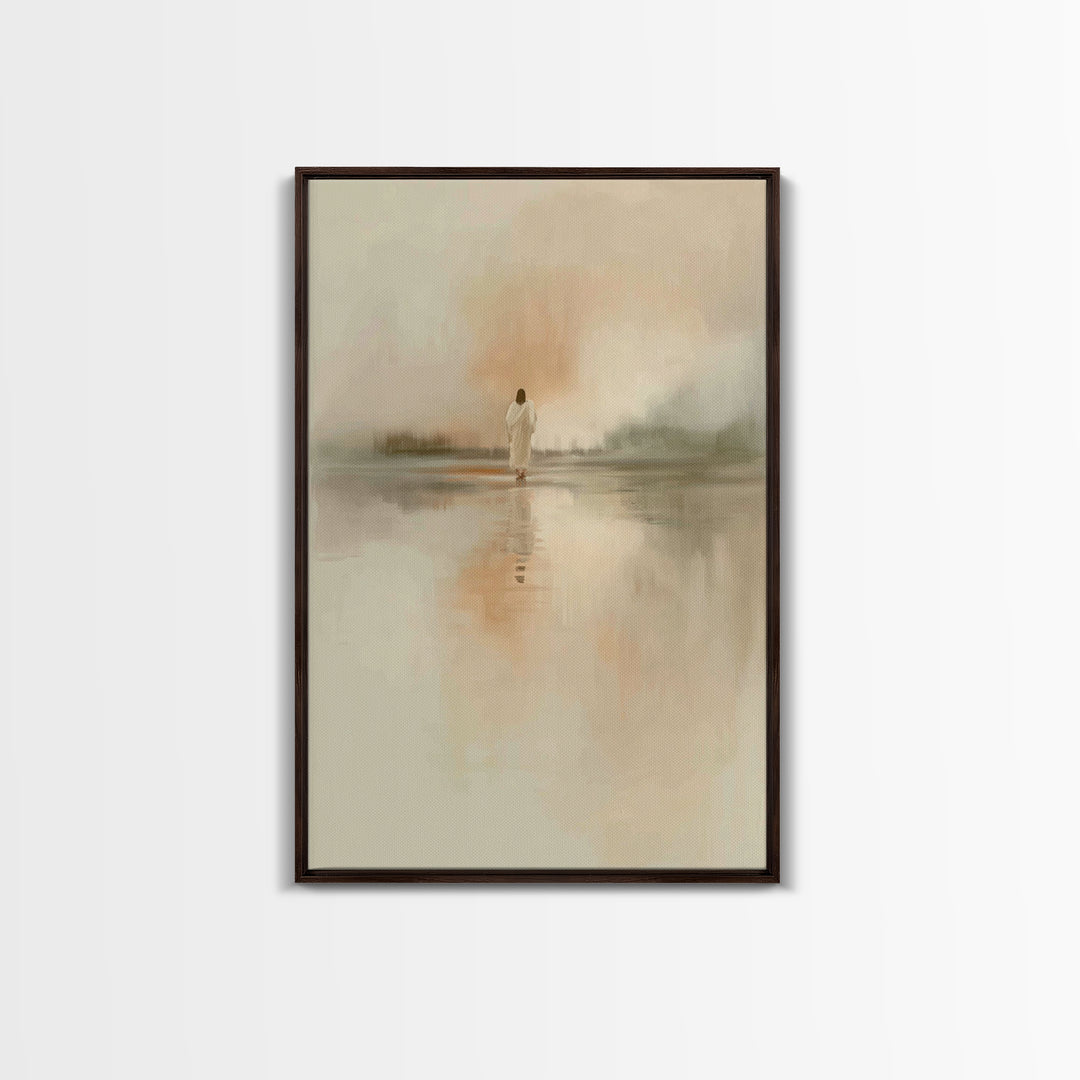 Sacred Dawn - Framed Canvas Print - Christian Wall Art - Christian Art Canvas - Jesus Painting - Subtle Christian Art