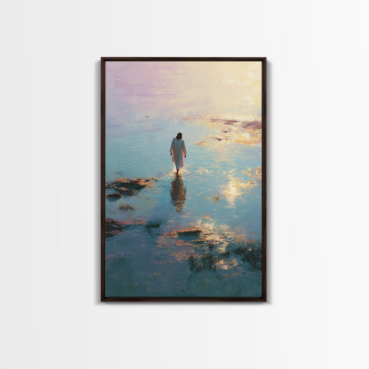 Waters Of Promise - Framed Canvas Print - Christian Art Canvas - Christian Wall Art - Jesus Painting - Modern Christian Painting