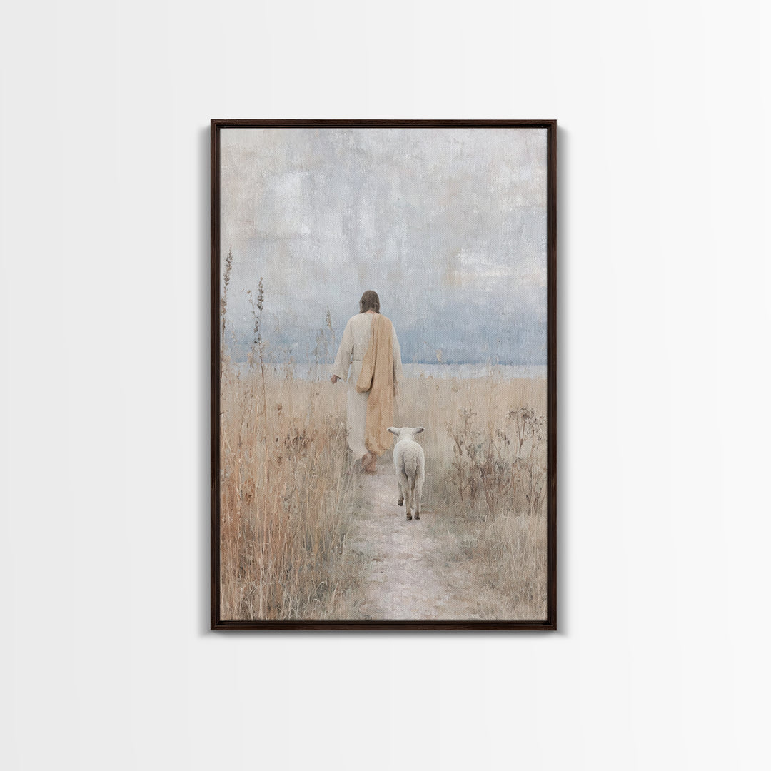 Shepherd’s Walk | Framed Canvas Print | Christian Art Canvas | Christian Wall Art | Christian Painting | Christian Gift Ideas