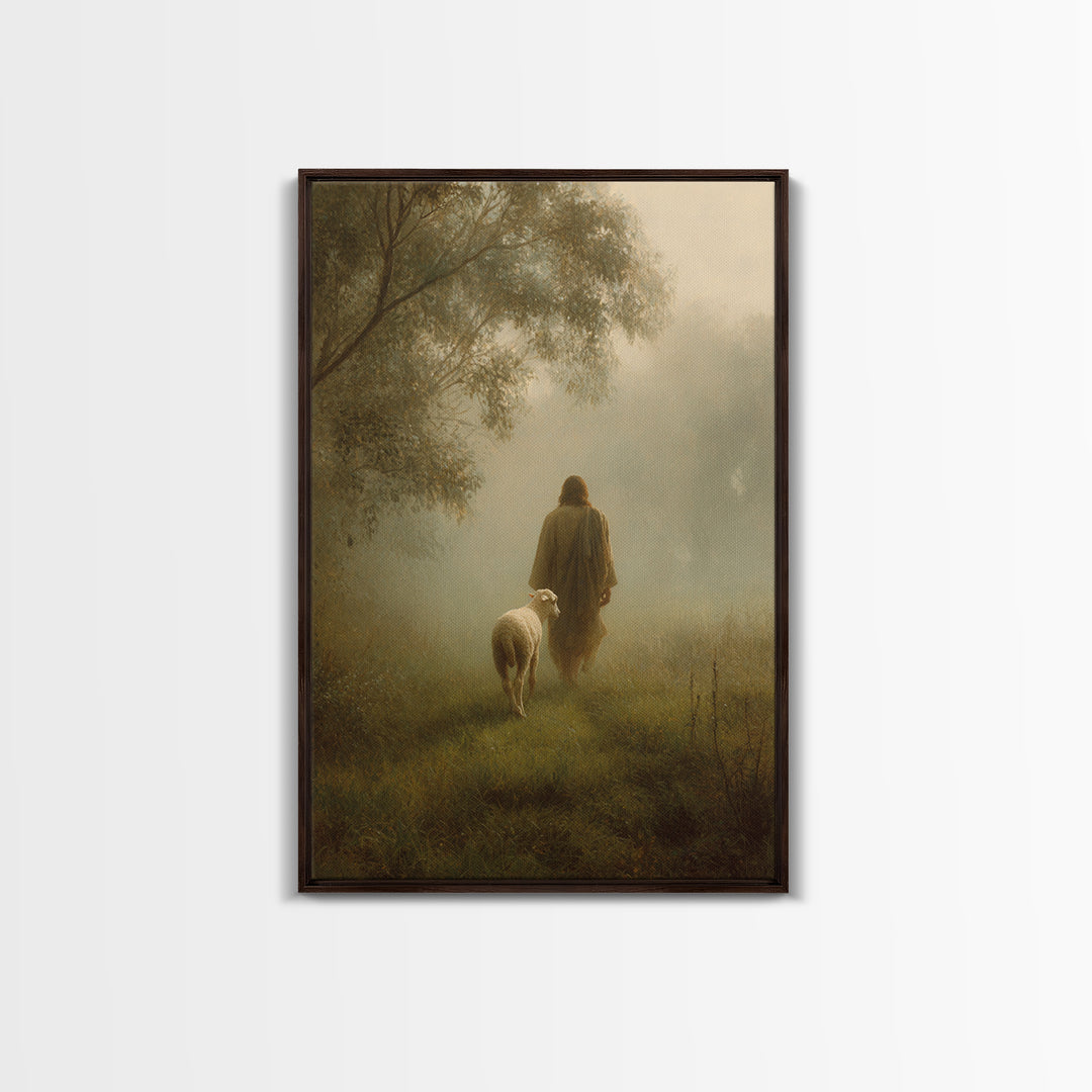 Still Pastures - Framed Canvas Print - Christian Wall Art - Christian Art Canvas - Christian Painting - Christian Decor