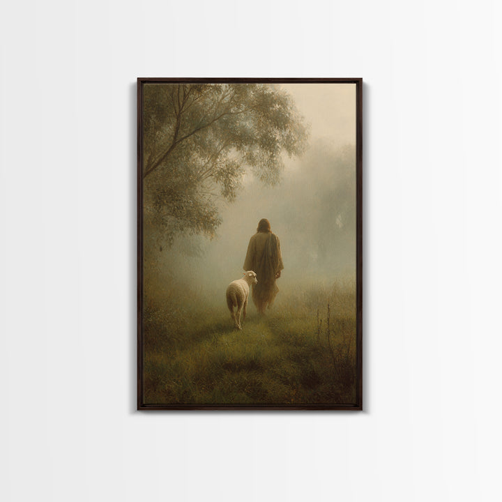 Still Pastures - Framed Canvas Print - Christian Wall Art - Christian Art Canvas - Christian Painting - Christian Decor