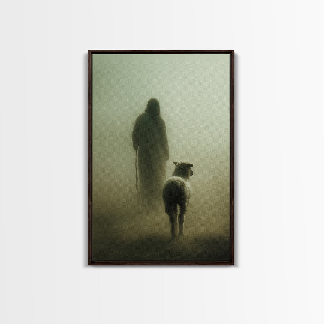 Hushed Journey – Framed Canvas Print – Christian Wall Art – Moody Christian Art – Jesus Painting – Christian Art Canvas – Christmas Art