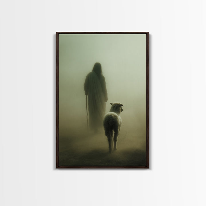 Hushed Journey – Framed Canvas Print – Christian Wall Art – Moody Christian Art – Jesus Painting – Christian Art Canvas – Christmas Art