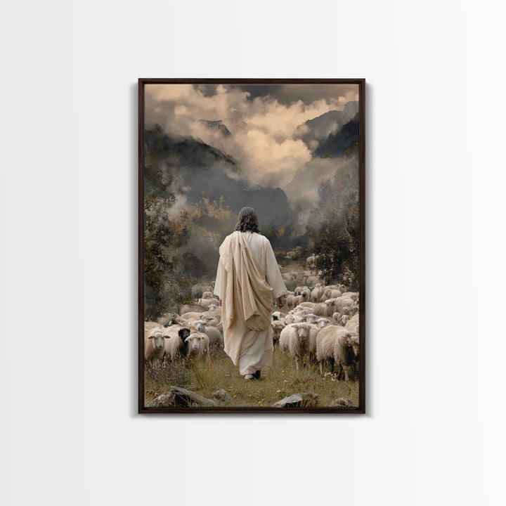 Valley Of Hope – Framed Canvas Print – Christian Wall Art – Jesus Painting – Christian Christmas Art – Christian Art Canvas – Pastoral Scen