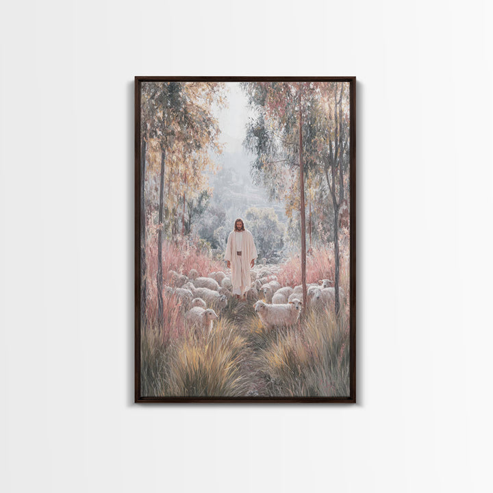 Radiant Shepherd – Framed Canvas Print – Christian Art Canvas – Christian Wall Art – Jesus Painting – Modern Christian Art – Christian Chri