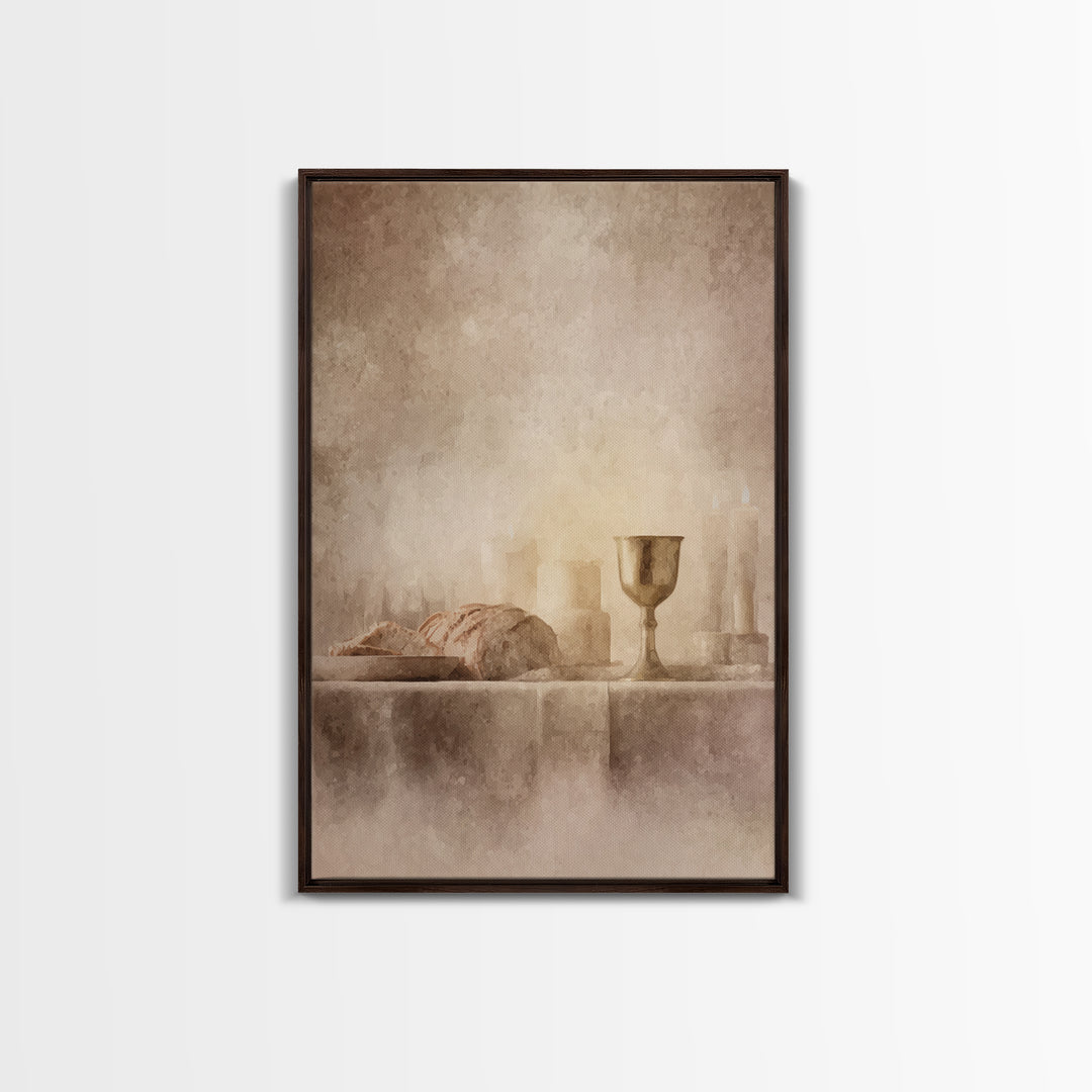 Chalice Of Peace – Framed Canvas Print – Christian Art Canvas – Christian Wall Art – Minimalist Christian Art – Christian Decoration