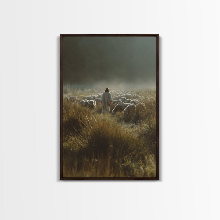 Morning Guidelight – Framed Canvas Print – Christian Art Canvas – Jesus Painting – Christian Wall Art – Subtle Christian Art – Christmas Ar