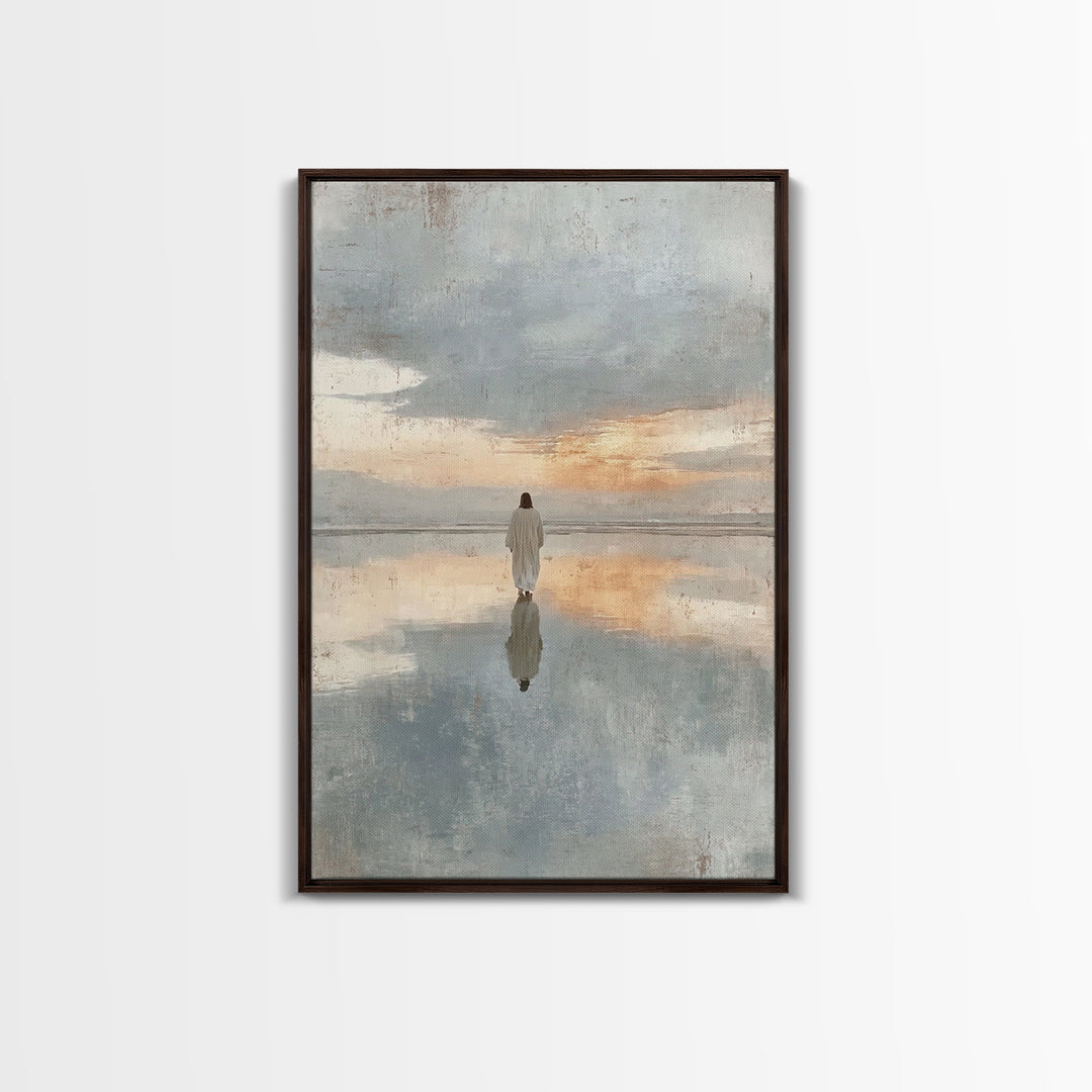 Morning Of Peace | Framed Canvas Print | Jesus Art Print | Christian Wall Art | Modern Christian Art | Unique Christian Art | Christian Dec