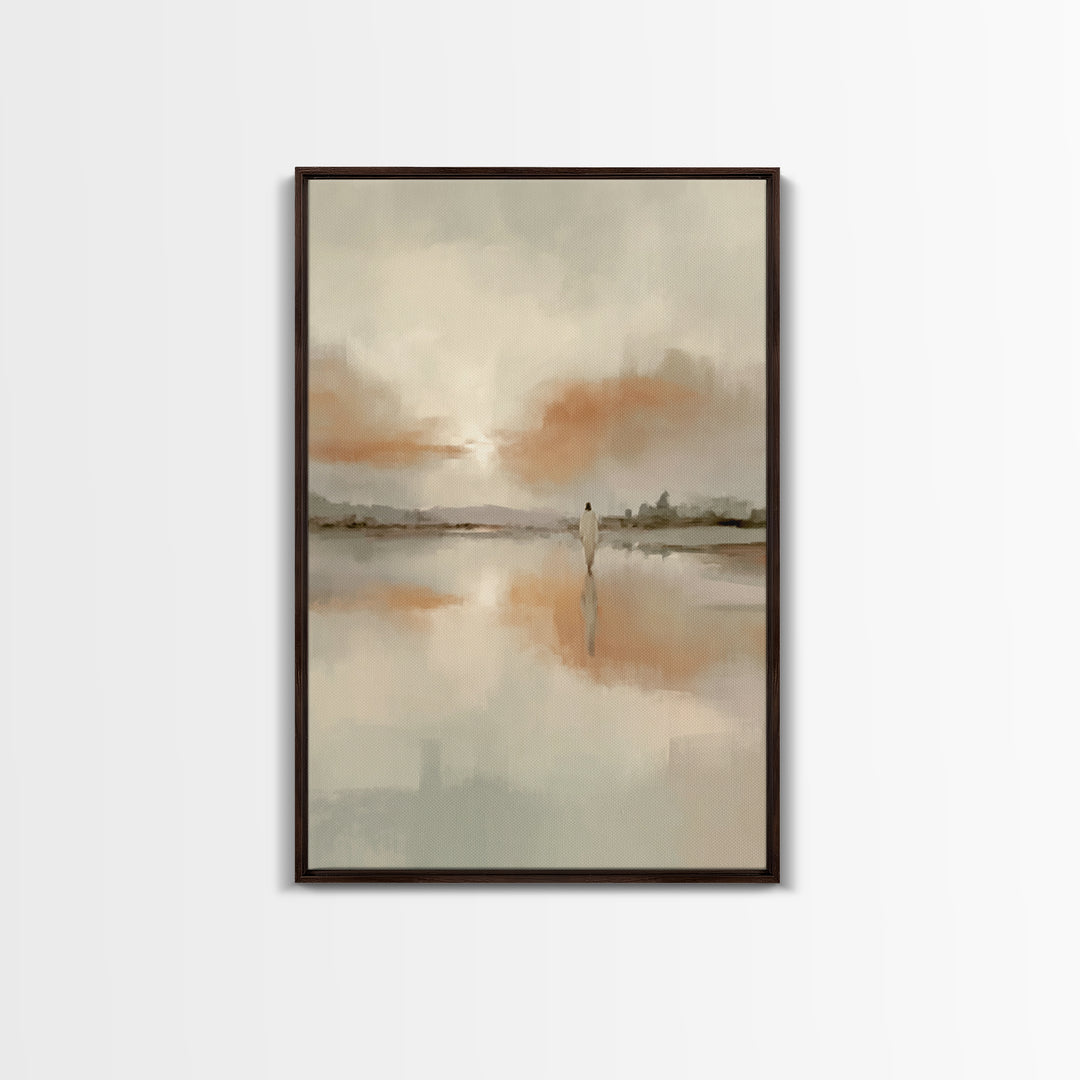 Walk Of Faith, Framed Canvas Print, Jesus Wall Art, Christian Canvas Art, Christian Art Print, Subtle Christian Art, Christian Christmas De