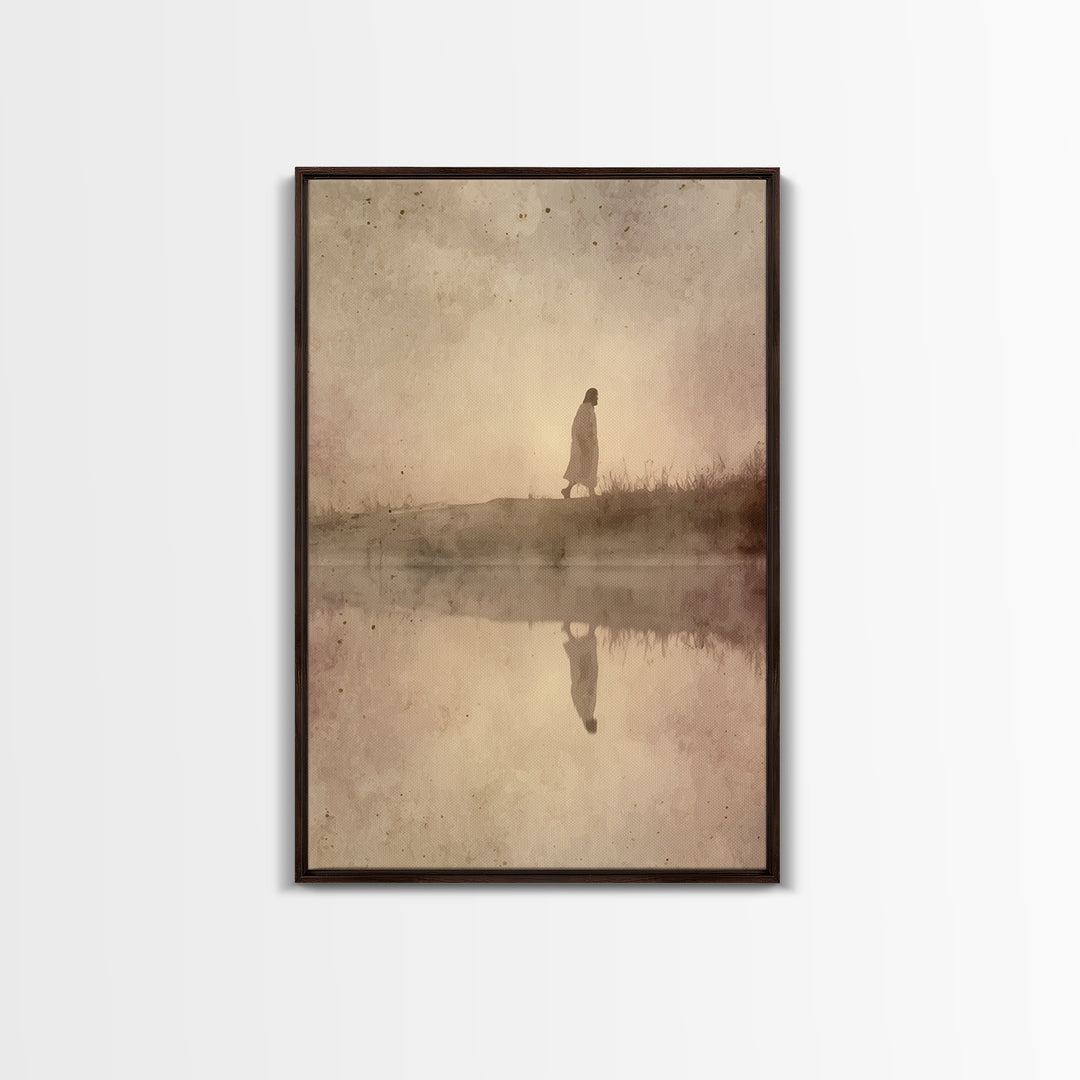 Solitude Of Grace – Framed Canvas Print – Christian Wall Art – Abstract Christian Art – Jesus Painting – Christian Art Canvas – Christian C