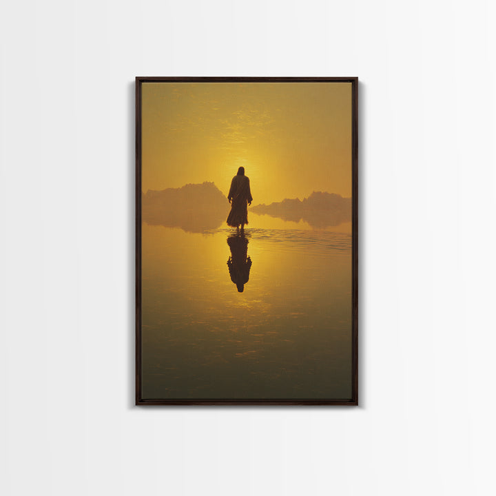 Golden Promise, Framed Canvas Print, Christian Art Canvas, Jesus Painting, Large Christian Art, Christian Wall Art, Christian Christmas Art