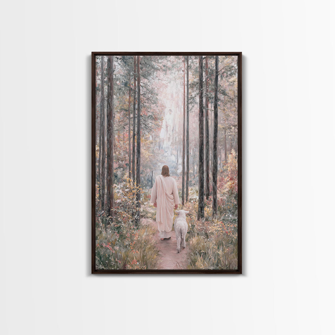 Forest Of Grace, Framed Canvas Print, Christian Wall Art, Christian Art Canvas, Jesus Painting, Subtle Christian Paintings, Christian Gift