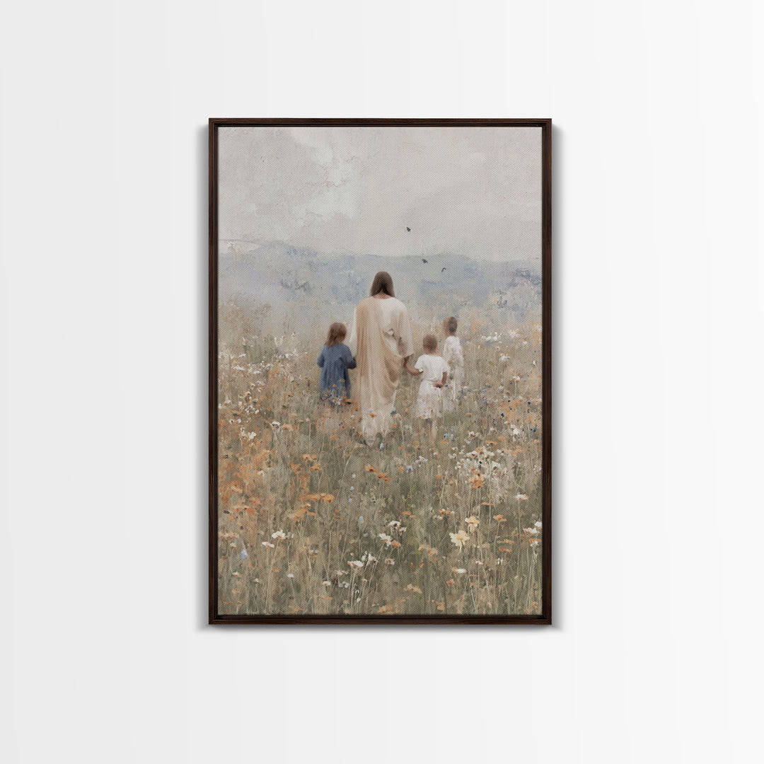 Fields Of Promise, Framed Canvas Print, Christian Wall Art, Christian Art Canvas, Jesus Painting, Christian Gift Ideas, Christian Christmas