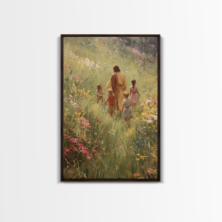 Grace In Bloom | Framed Canvas Print | Christian Art Canvas | Christian Wall Art | Jesus Painting | Christian Decor | Christmas Art Prints