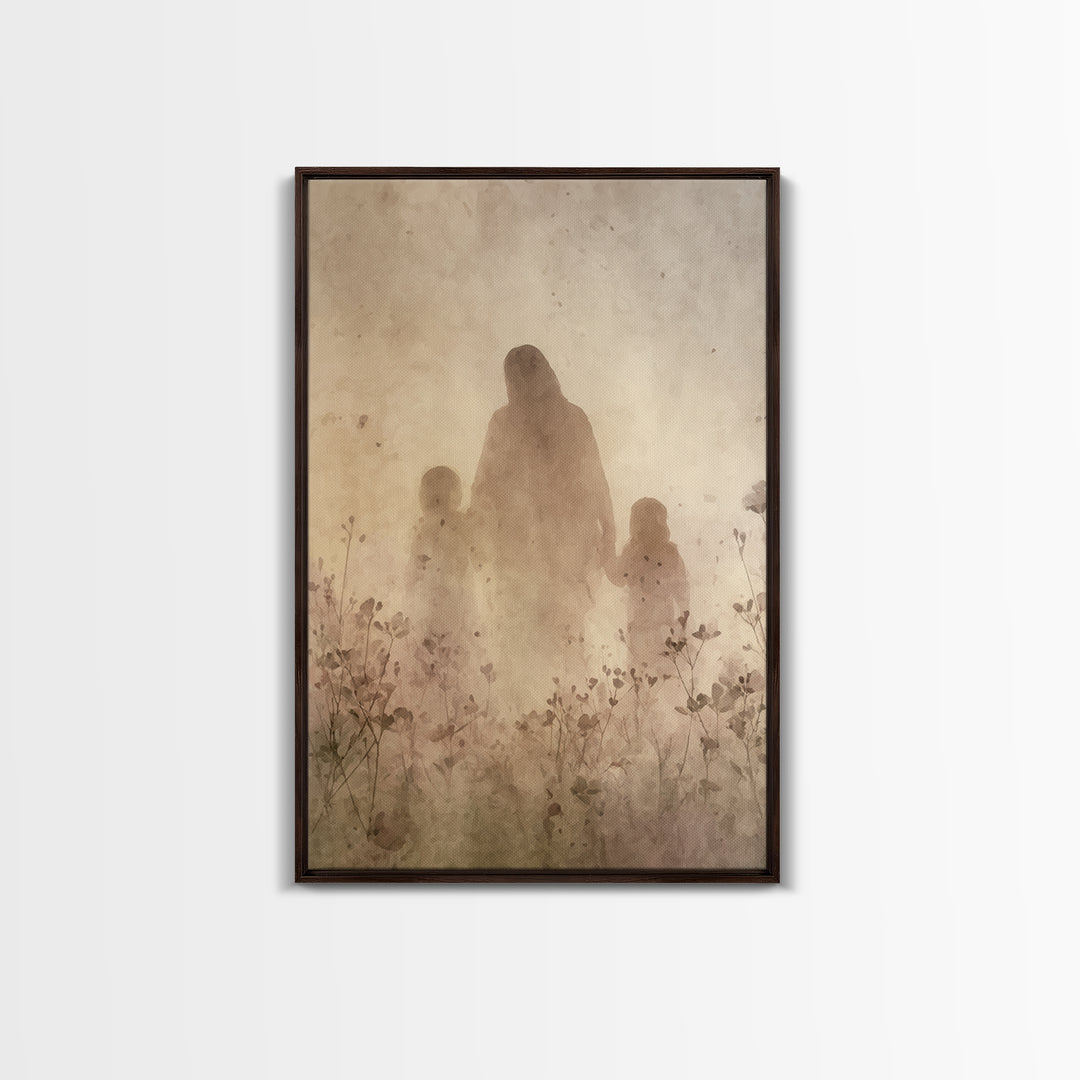 Heavenly Meadow Light, Framed Canvas Print, Christian Wall Art, Christian Art Canvas, Jesus Painting, Christian Christmas Art, Christian Ho