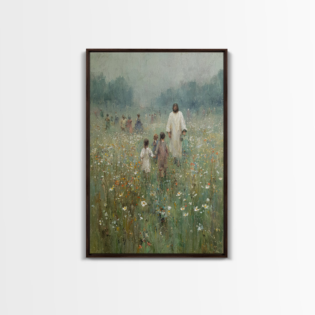 Quiet Blooming Grace | Framed Canvas Print | Christian Art Canvas | Christian Wall Art | Jesus Painting | Christian Christmas Art | Christi
