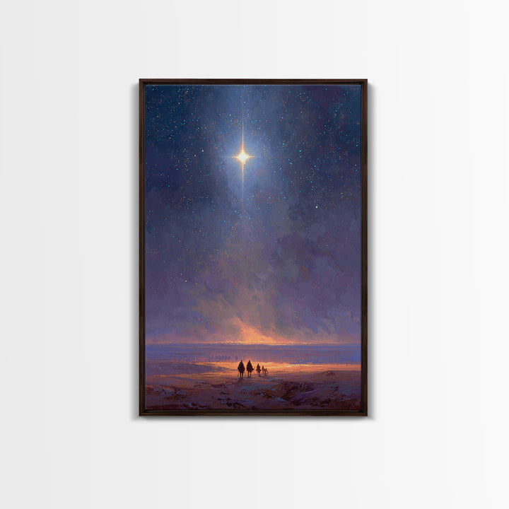 Journey Of Light | Framed Canvas Print | Christian Christmas Art | Christmas Wall Art | Christian Art Canvas | Modern Christian Art