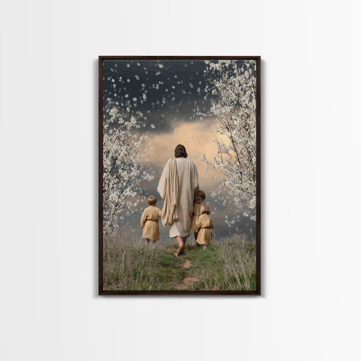 Blossom Sky Walk – Framed Canvas Print – Christian Wall Art – Christian Art Canvas – Jesus Painting – Christian Christmas Art – Christian D