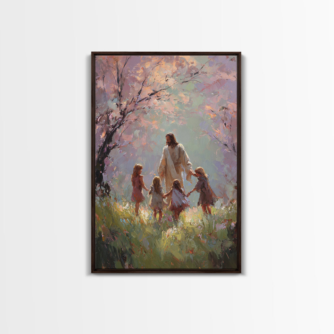 Circle Of Light – Framed Canvas Print – Christian Wall Art – Christian Art Canvas – Jesus Painting – Christian Art – Christian Gift Ideas