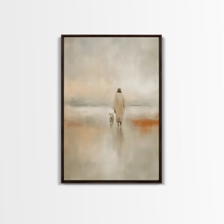Still Waters Path | Framed Canvas Print | Christian Art Canvas | Christian Wall Art | Jesus Painting | Christian Art | Christian Christmas