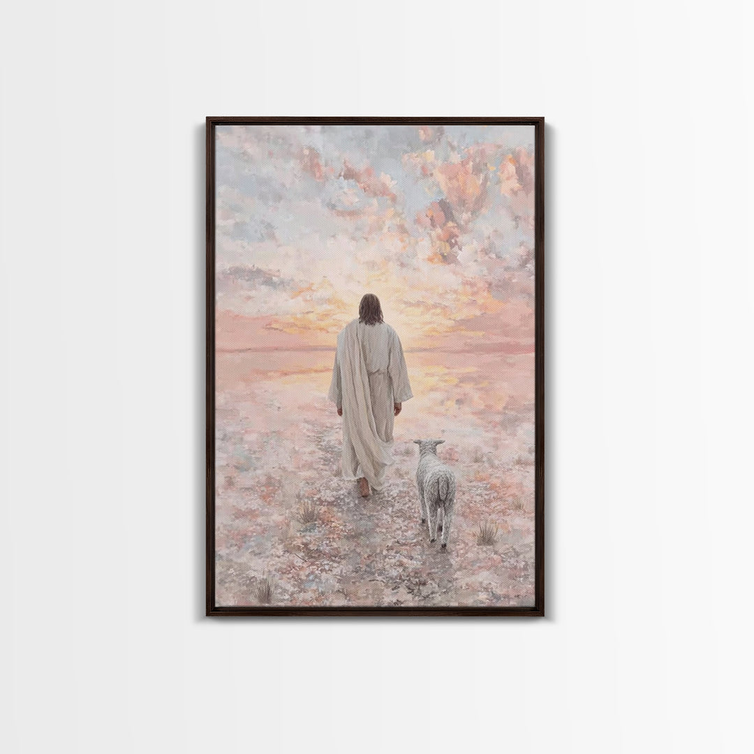 Desert Dawn Grace – Framed Canvas Print – Christian Art Canvas – Christian Art – Christian Wall Art – Jesus Painting – Christian Christmas