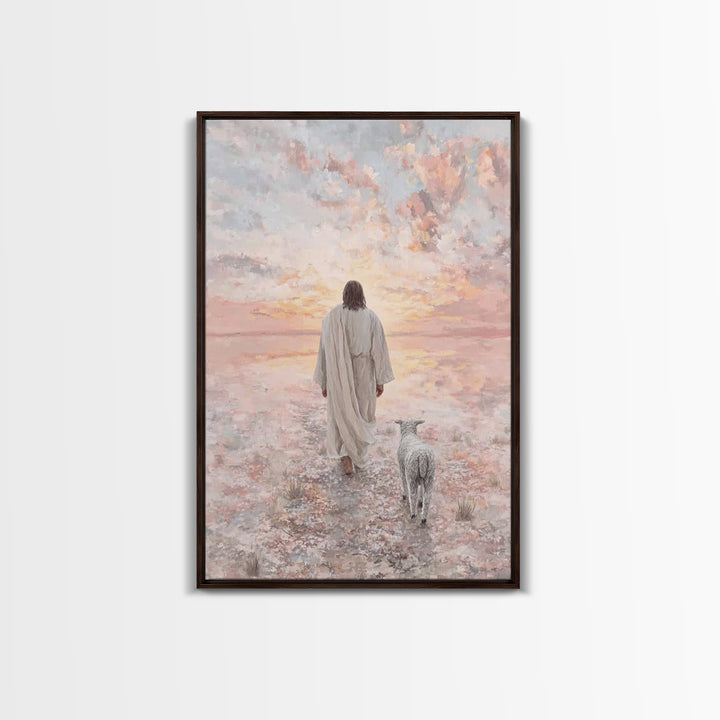 Desert Dawn Grace – Framed Canvas Print – Christian Art Canvas – Christian Art – Christian Wall Art – Jesus Painting – Christian Christmas
