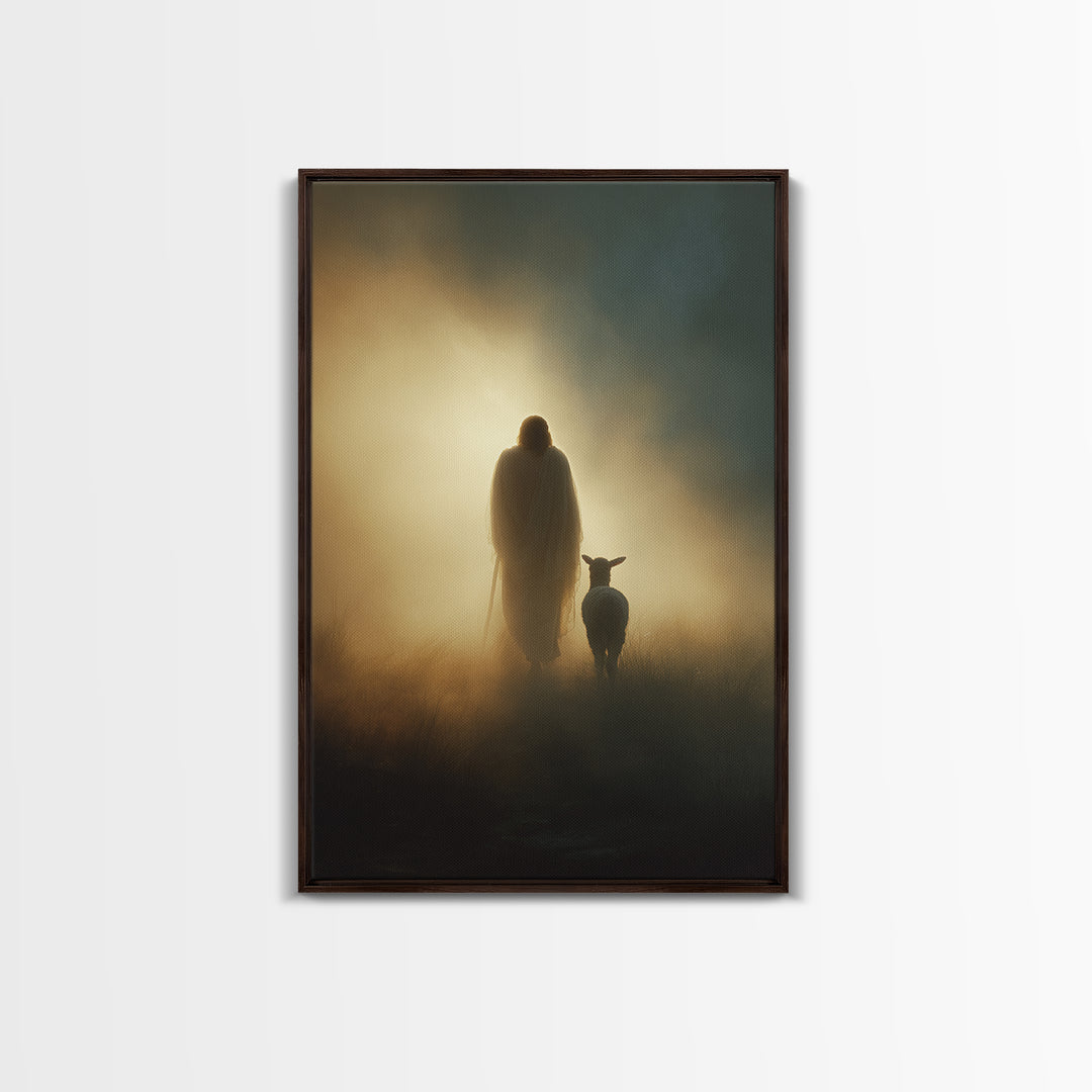 Heaven’s Lantern Glow, Framed Canvas Print, Christian Wall Art, Christian Art Canvas, Christian Art, Jesus Painting, Christian Christmas Ar