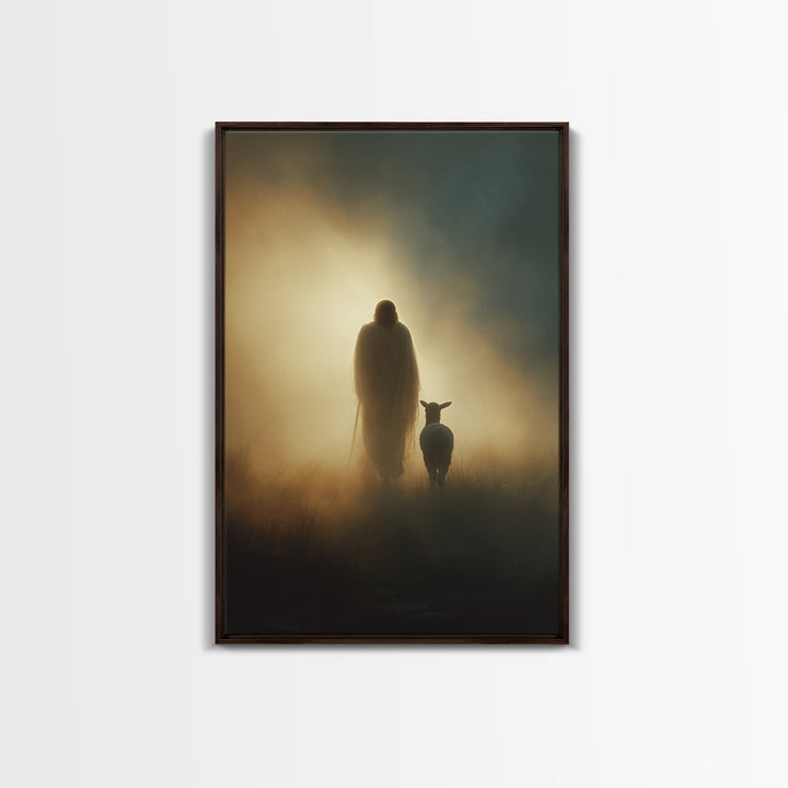 Heaven’s Lantern Glow, Framed Canvas Print, Christian Wall Art, Christian Art Canvas, Christian Art, Jesus Painting, Christian Christmas Ar