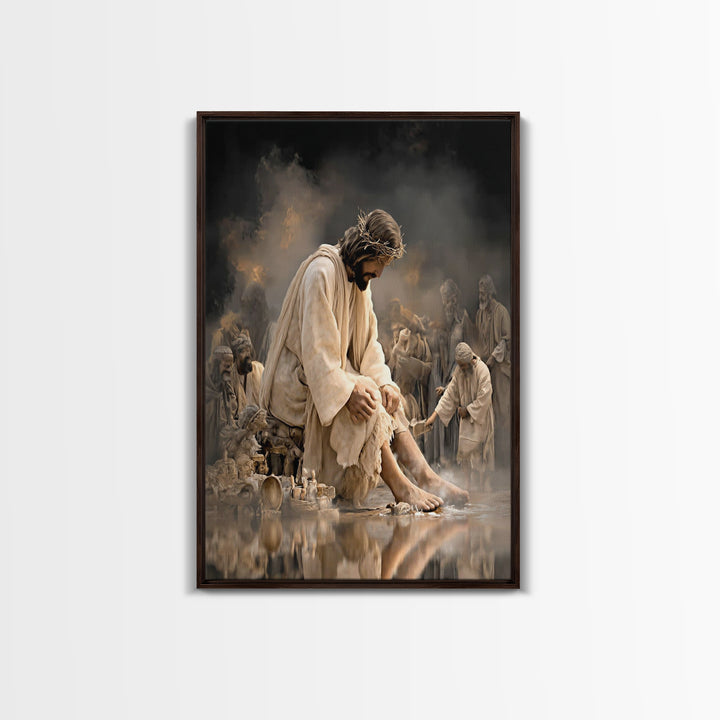 Quiet Servant Grace – Framed Canvas Print – Christian Wall Art – Jesus Painting – Christian Art Canvas – Christian Decor – Modern Christian