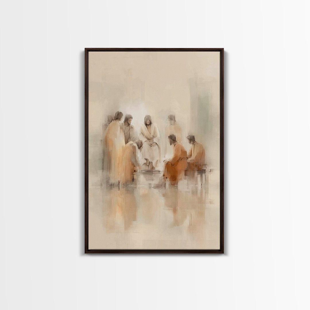 Circle Of Compassion, Framed Canvas Print, Christian Wall Art, Christian Art Canvas, Jesus Painting, Christian Decor, Modern Christian Art