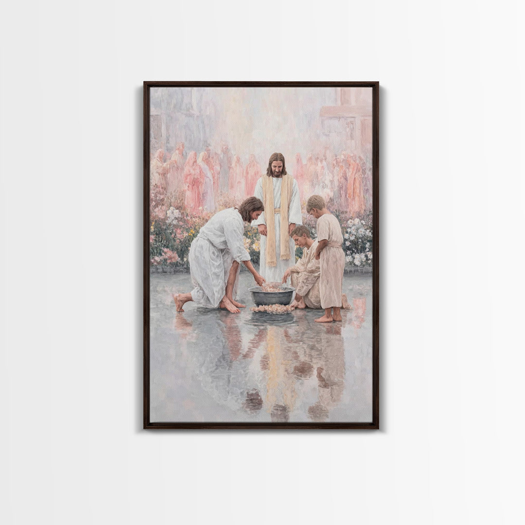 Gathered In Peace – Framed Canvas Print – Christian Wall Art – Christian Art Canvas – Jesus Painting – Christian Gift – Vintage Christian A