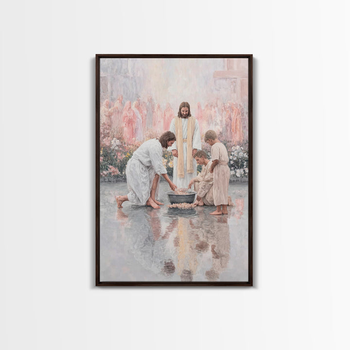 Gathered In Peace – Framed Canvas Print – Christian Wall Art – Christian Art Canvas – Jesus Painting – Christian Gift – Vintage Christian A