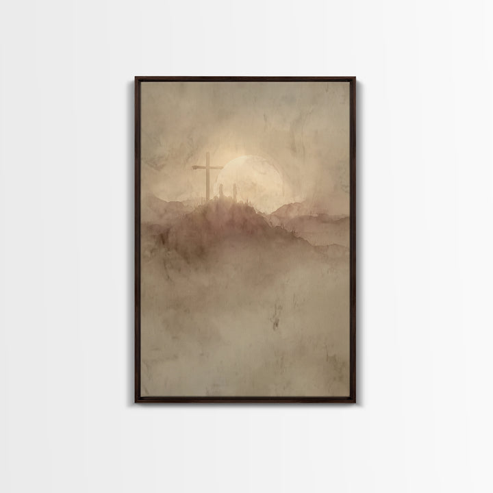 Hilltop Revelation | Framed Canvas Print | Christian Art Canvas | Christian Wall Art | Moody Christian Art | Christian Christmas Art