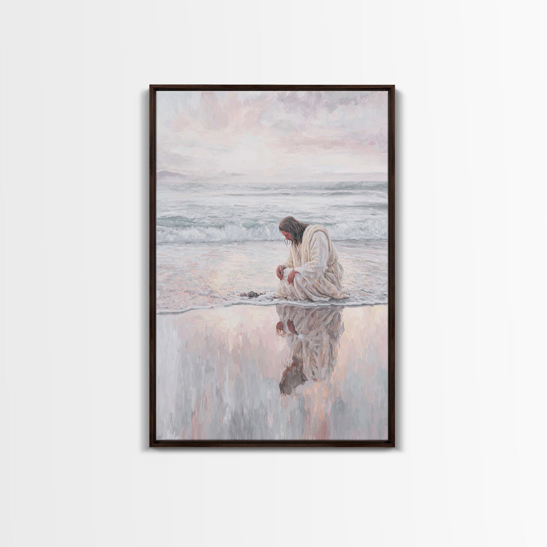 Shorelight Mercy – Framed Canvas Print – Christian Wall Art – Jesus Painting – Christian Art Canvas – Christian Gift Ideas – Christmas Art