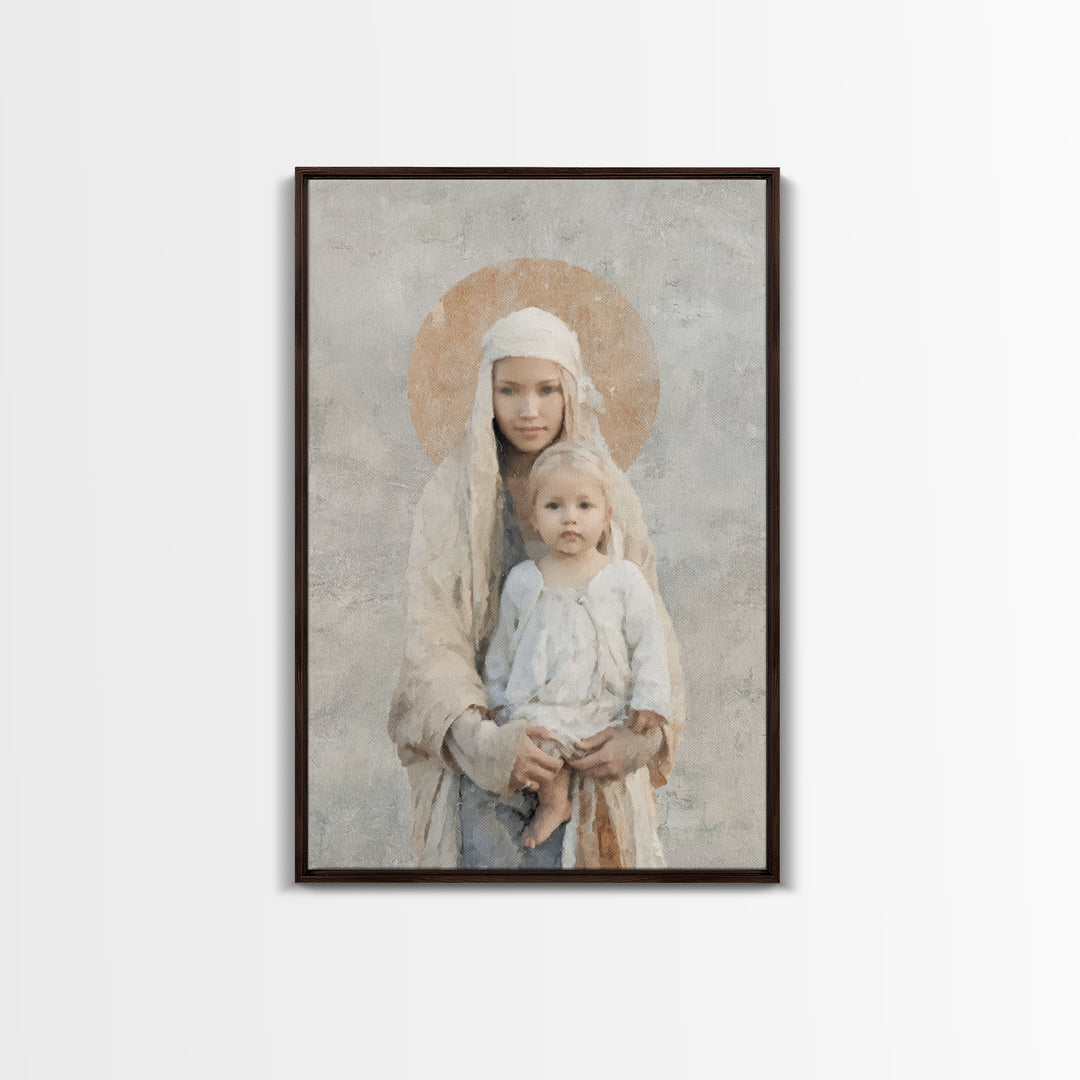 Holy Silhouette, Framed Canvas Print, Christian Wall Art, Christian Art Canvas, Christian Painting, Christian Gift Ideas, Christmas Art