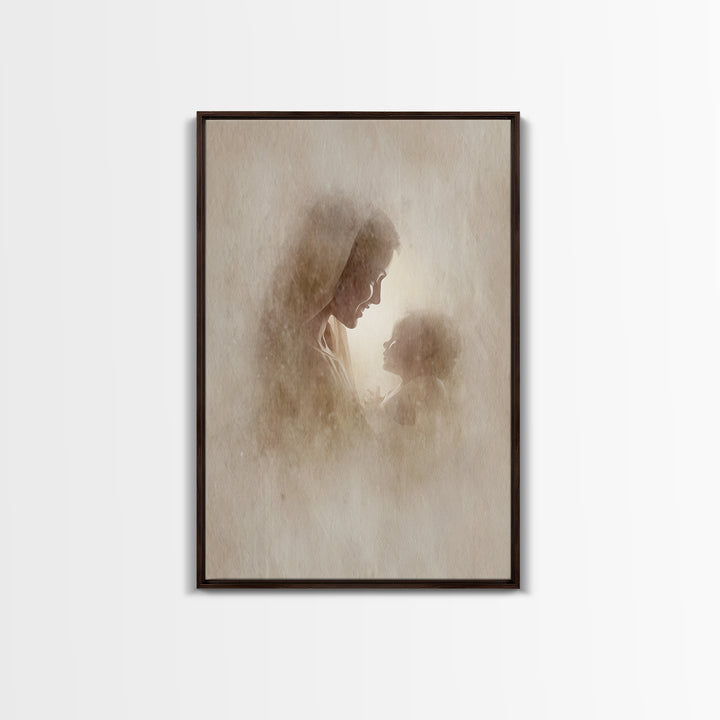 Holy Dawn Grace - Framed Canvas Print - Christian Wall Art - Christian Art Canvas - Mary And Jesus Painting - Christian Christmas Art - Chr