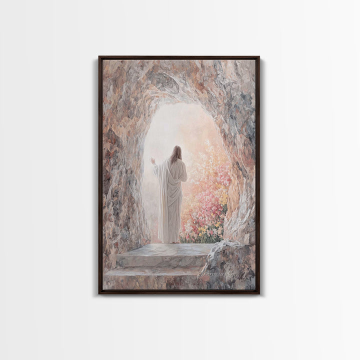 Risen Morning Light – Framed Canvas Print – Christian Wall Art – Jesus Painting – Christian Art Canvas – Christian Art – Christian Gift