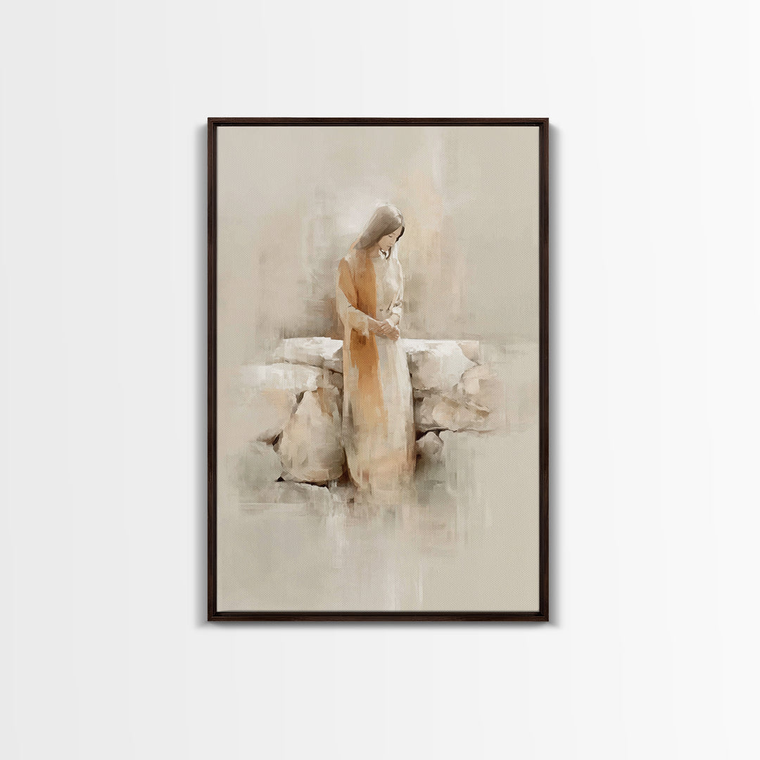 Garden Of Hope – Framed Canvas Print – Christian Art Canvas – Minimalist Christian Art – Christian Wall Art – Christian Painting – Christia