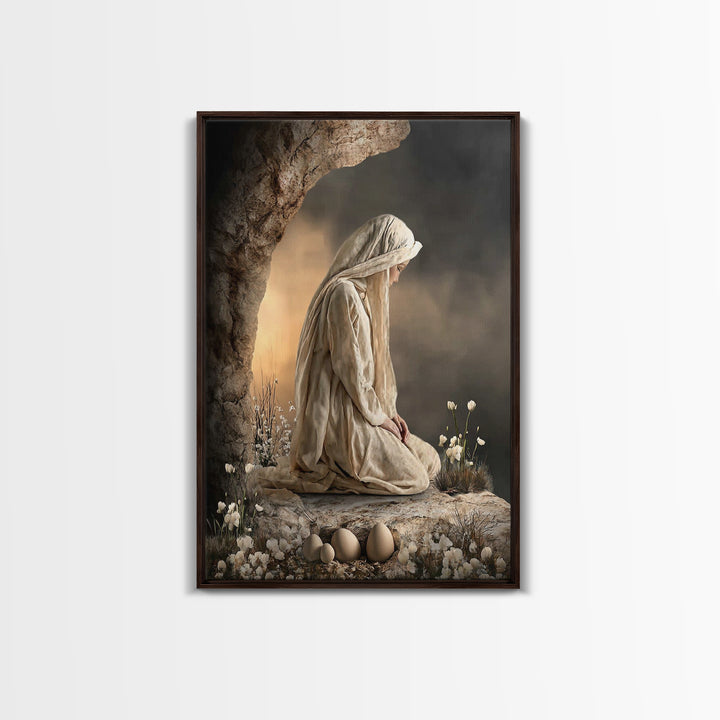 Sacred Vigil – Framed Canvas Print – Christian Wall Art – Christian Art Canvas – Christian Painting – Moody Christian Art – Christian Art G