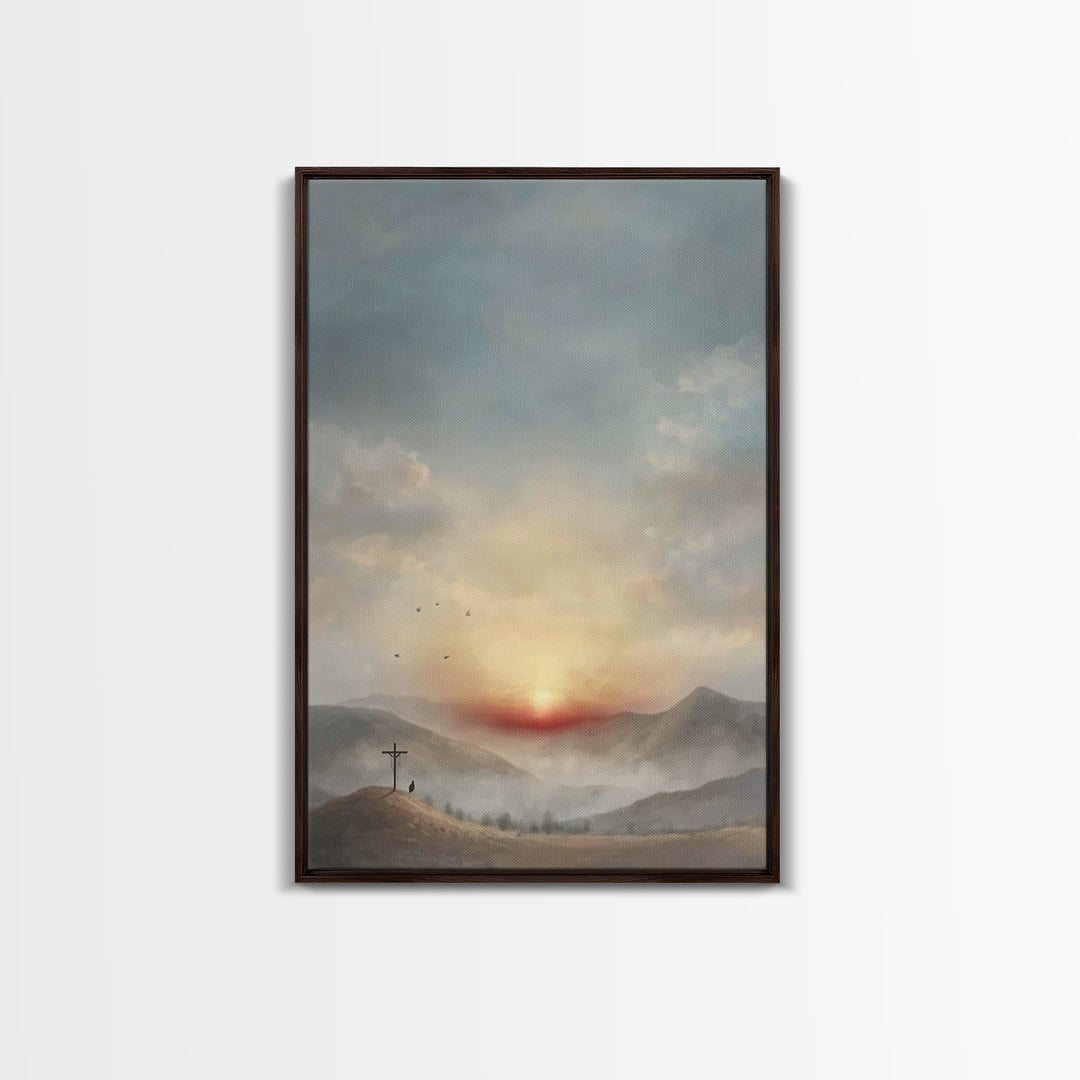 Resurrection Peace | Framed Canvas Print | Christian Art Canvas | Christian Wall Art | Modern Christian Art | Christian Gift