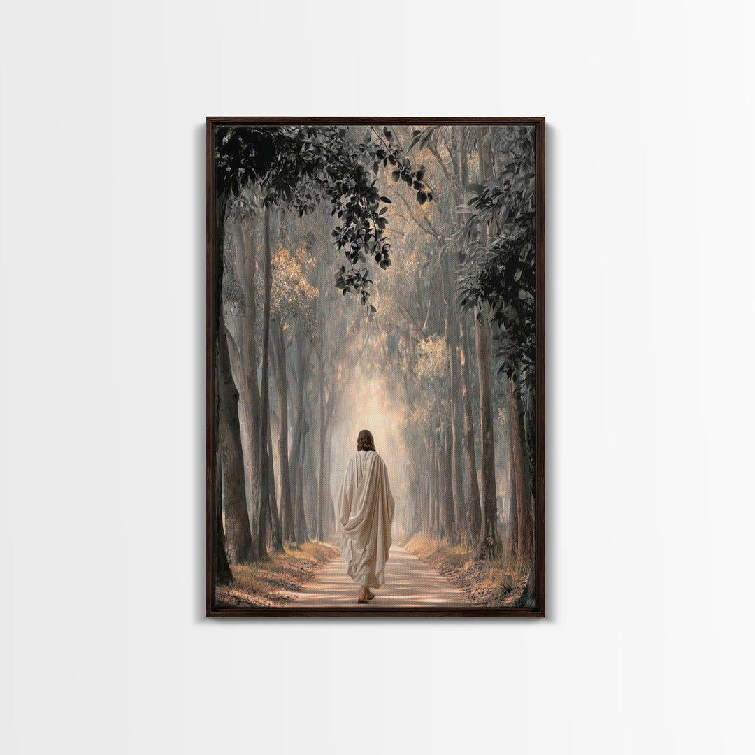 Forest Of Light – Framed Canvas Print – Christian Art Canvas – Christian Wall Art – Christian Painting – Moody Christian Art – Christian Ar