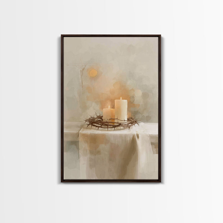 Crown Of Hope – Framed Canvas Print – Christian Wall Art – Christian Art Canvas – Minimalist Christian Art – Christian Art Gift