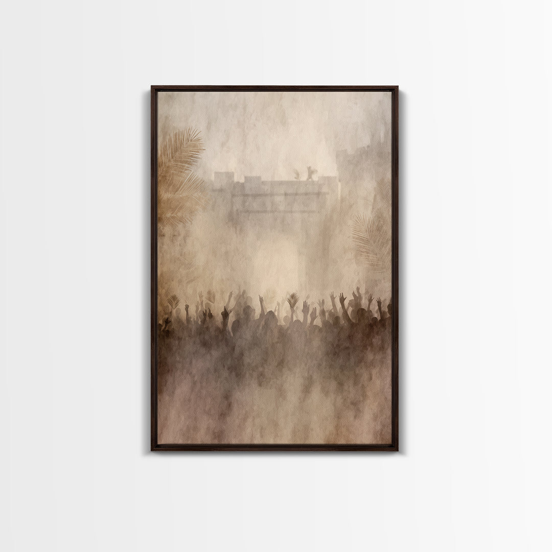 Crowds Of Praise | Framed Canvas Print | Christian Wall Art | Christian Art Work | Modern Christian Art | Christian Gift Ideas