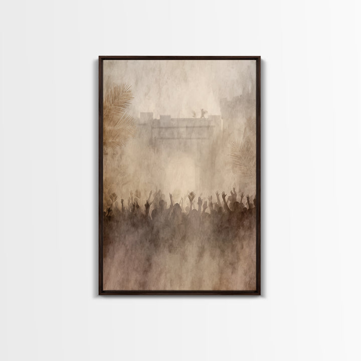 Crowds Of Praise | Framed Canvas Print | Christian Wall Art | Christian Art Work | Modern Christian Art | Christian Gift Ideas