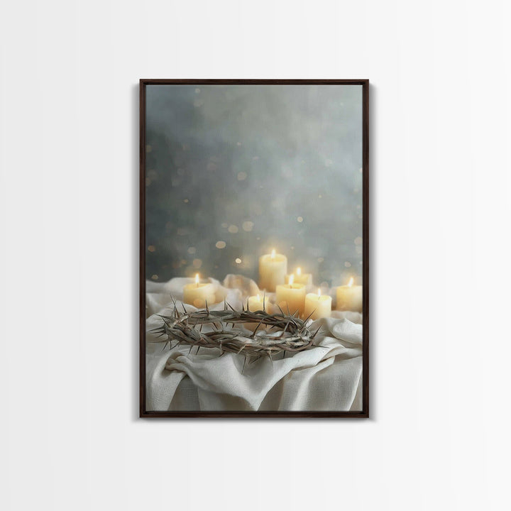 Glowing Redemption, Framed Canvas Print, Christian Art Canvas, Christian Wall Art, Moody Christian Art, Christian Gift Ideas