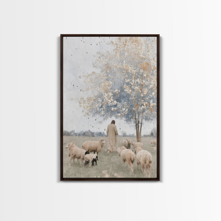 Skyward Meadow – Framed Canvas Print – Christian Wall Art – Jesus Painting – Christian Art Canvas – Subtle Christian Art – Christian Decor