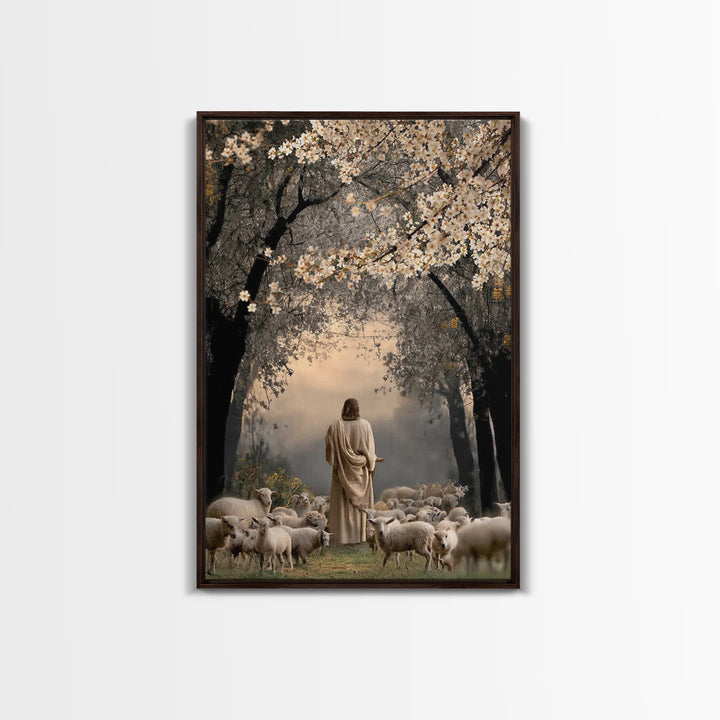 Blossom Path – Framed Canvas Print – Christian Art Canvas – Christian Art Print – Jesus Painting – Christian Wall Art – Christian Christmas
