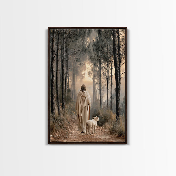 Autumn Ascent – Framed Canvas Print – Christian Wall Art – Jesus Painting – Christian Art Canvas – Minimalist Christian Art – Christian Dec