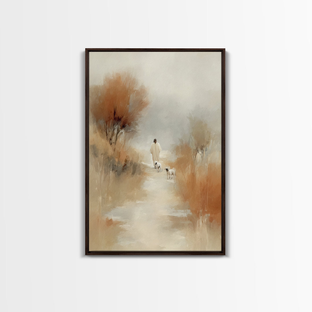 Desert Pathway – Framed Canvas Print – Christian Art Canvas – Christian Wall Art – Jesus Painting – Moody Christian Art – Christian Gift Id